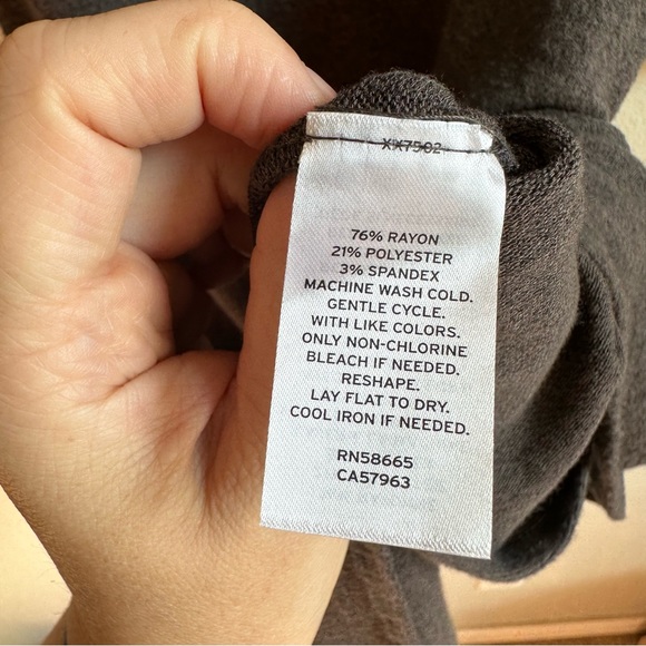 NWT Chelsea28 Off The Shoulder Long Sleeve Dress Grey Dark Charcoal Heather Med - Picture 8 of 10